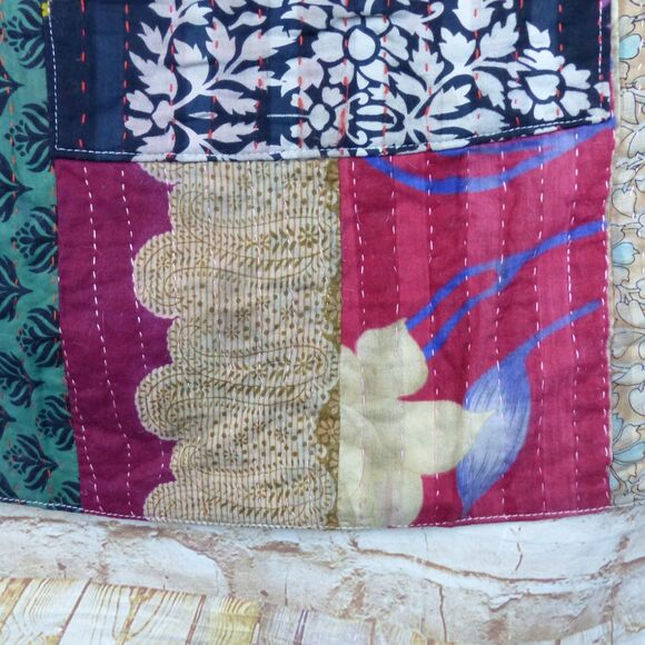 SERRV Sari Patchwork Apron One Size Colorful Upcycled Cotton Hand Stitching Boho - Picture 12 of 16